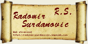 Radomir Surdanović vizit kartica